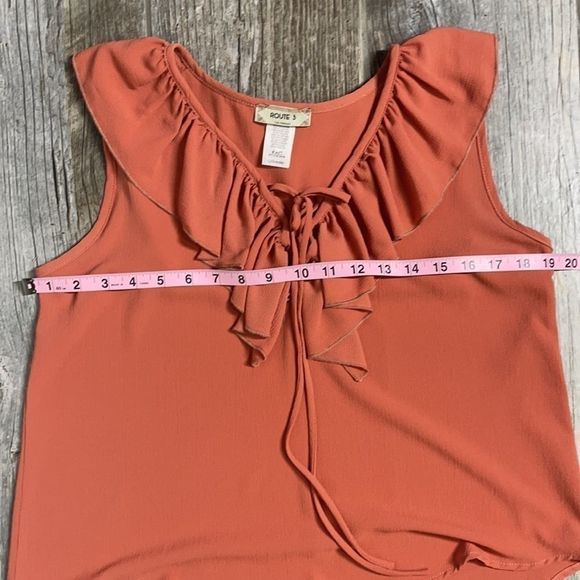 NWT Route 3 tie up shirt with ruffle neck line - Picture 7 of 10